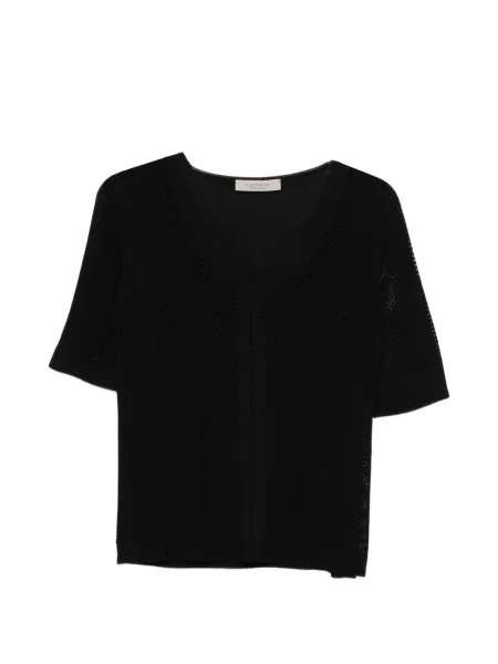 Tricou D.exterior cu decolteu în V negru