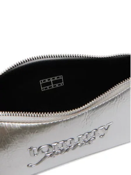 Ročna torba Tommy Jeans Tjw Must Metallic Shoulder Bag Srebrna