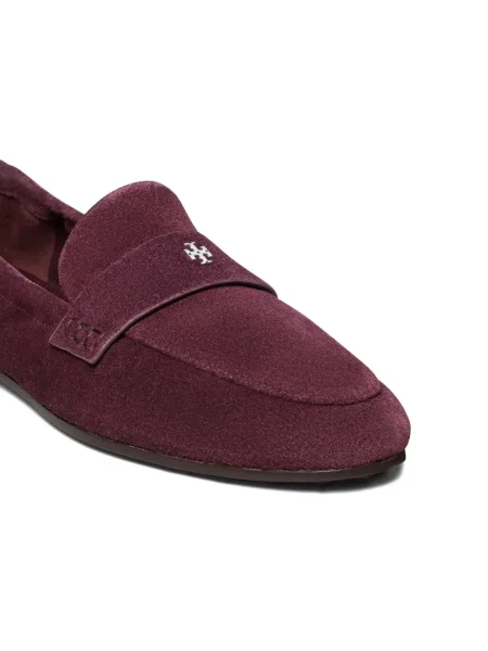Pantofi loafer Tory Burch din piele de căprioară roșu