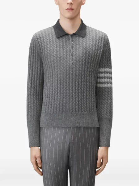 Tricou polo Thom Browne gri