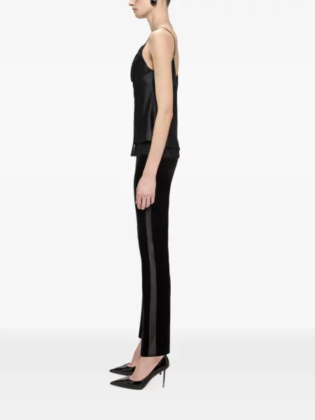 Top Nissa din satin negru