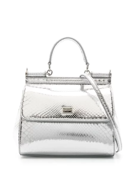 Geantă Dolce & Gabbana Sicily argintiu