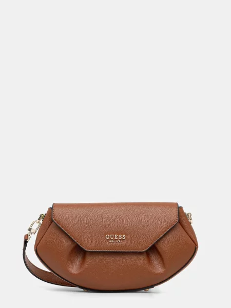 Listonoszka Guess skórzana brązowa