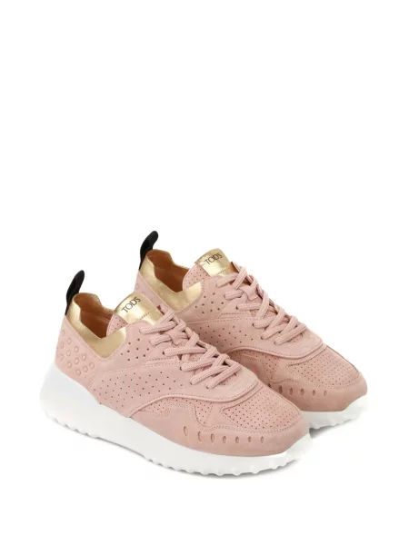 Sneakerși Tod's din piele de căprioară roz
