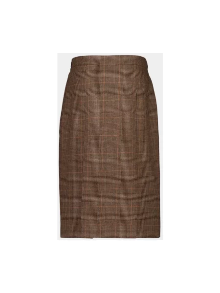 Spódnica midi Saint Laurent brązowa