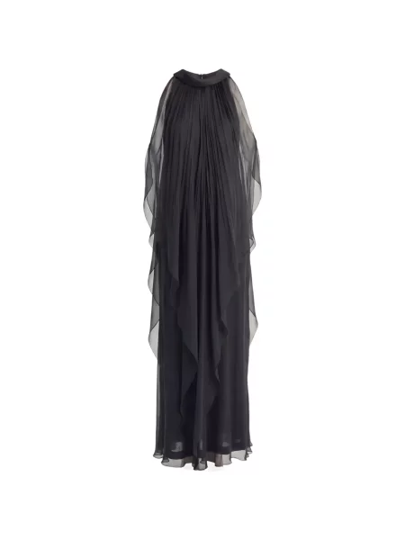 Rochie maxi Irina Schrotter de mătase negru
