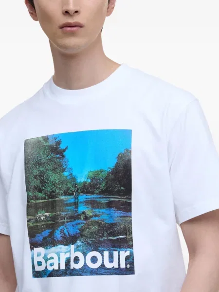 Tricou Barbour cu imagine alb