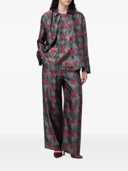 Scurt top Max Mara cu imagine cu imprimeu abstract gri