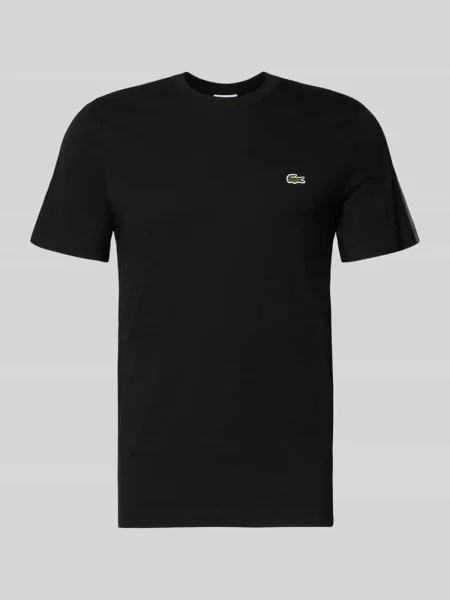 T-shirt o kroju regular fit z czystej bawełny Lacoste czarna