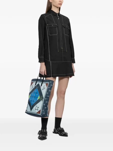 Rochie mini Toga din țesătură twill negru