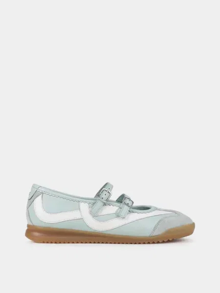 Кожаные балетки Bronx голубые