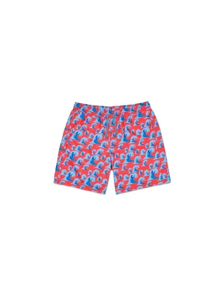 Happy Socks Wave Long Swim Shorts Mężczyźni Szorty Happy Socks Czerwony Size: L niebieskie