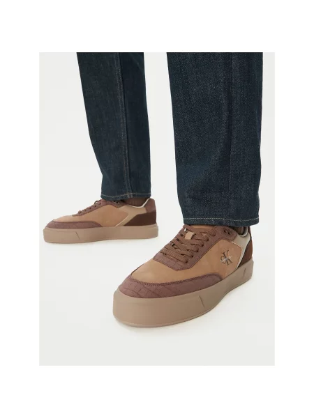 Tenisice Calvin Klein Prime Cupsole Laceup Nu-Su Croc smeđa