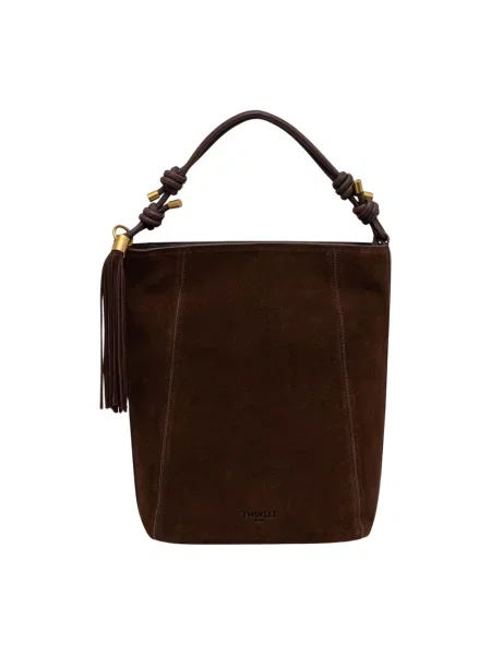Twinset torebka shopper skórzana brązowa