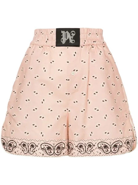 Pantaloni scurți Palm Angels cu imagine cu model paisley roz