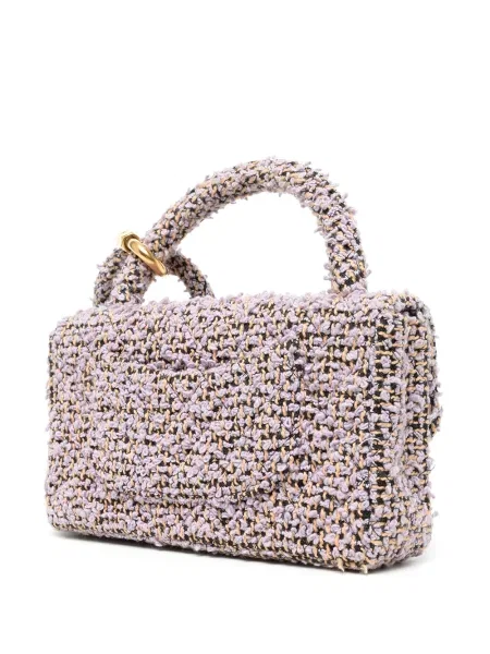 Tvídová kabelka Chanel Pre-owned fialová