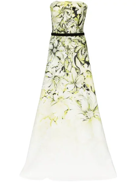 Rochie Saiid Kobeisy cu model floral cu imagine verde