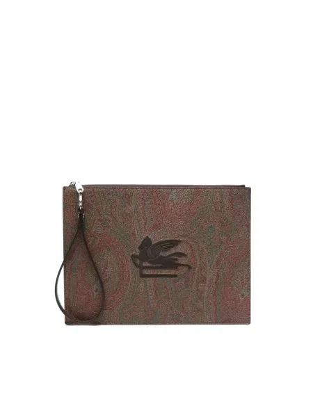 Torba Etro z nadrukiem z wzorem paisley brązowa