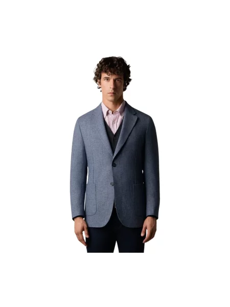 Marynarka Brooks Brothers wełniana w jodełkę niebieska