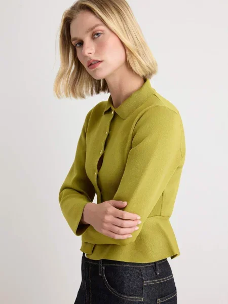 Trendyol Geacă tricotată deschis verde