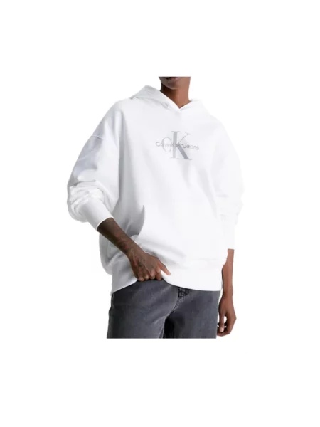 Bluza z kapturem Calvin Klein biała