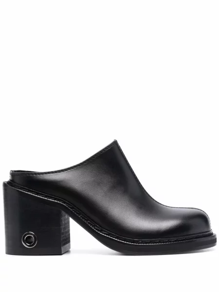 Papuci tip mules Sunnei din piele negru