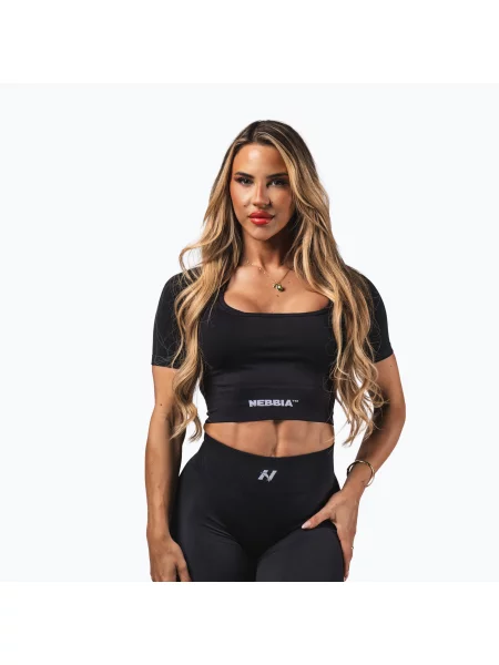 Top de antrenament pentru femei NEBBIA Flow Seamless black negru