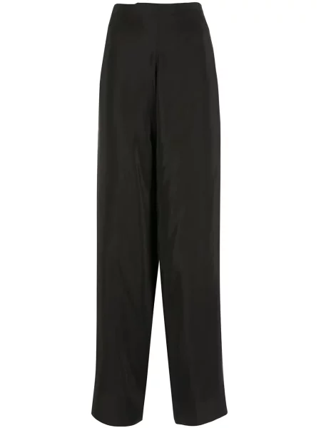 Pantaloni Amir Slama de mătase negru