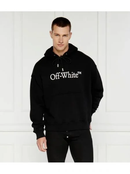 OFF-WHITE Hanorac BIG BOOKISH SKATE | Oversize fit alb