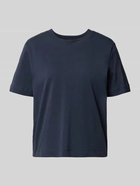 Pudełkowy krój t-shirt z mieszanka bawełny i model ESSENTIAL' Selected Femme granatowa