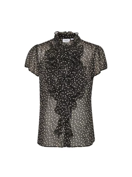 Bluzka Saint Tropez elegancka z krótkim rękawem czarna