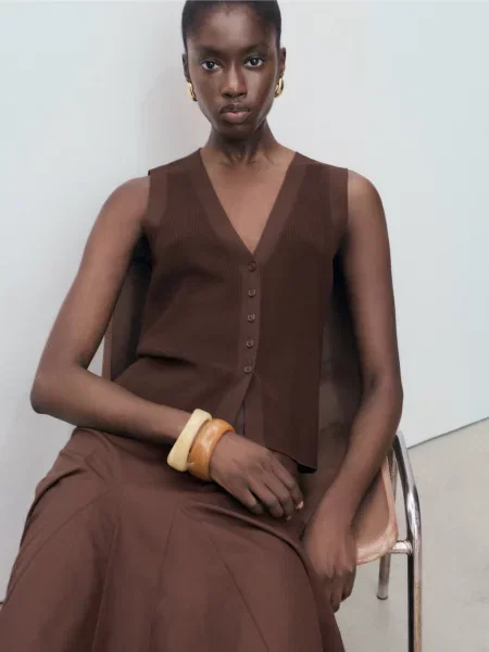 Жилет Mango коричневый