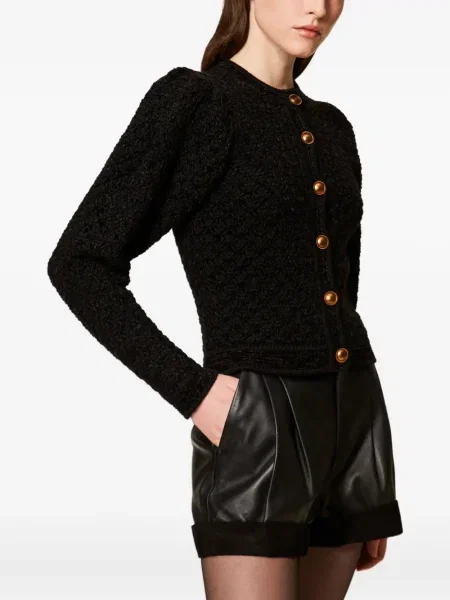 Cardigan Twinset din jacard negru