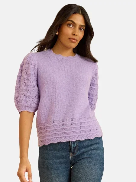 Love & roses Pulover mov deschis