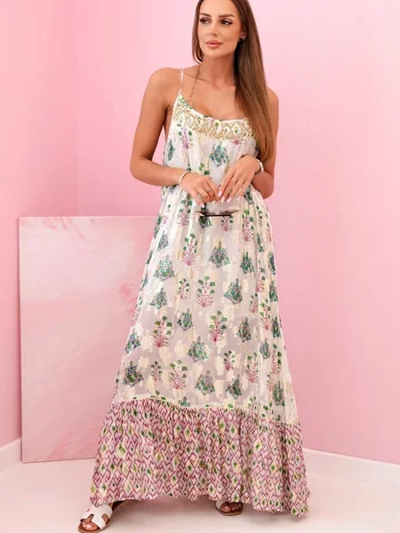 Rochie Kesi Włoski cu volane de costum violet