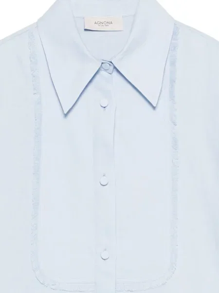 Koszula Agnona z frędzli niebieska