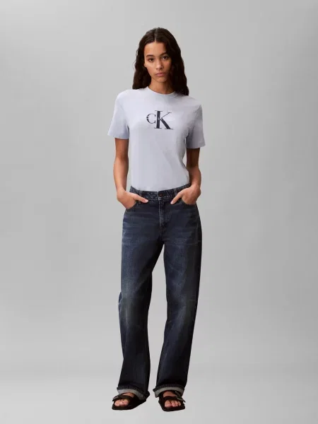 Calvin Klein Jeans Koszulka Kobiety jednolity S niebieski