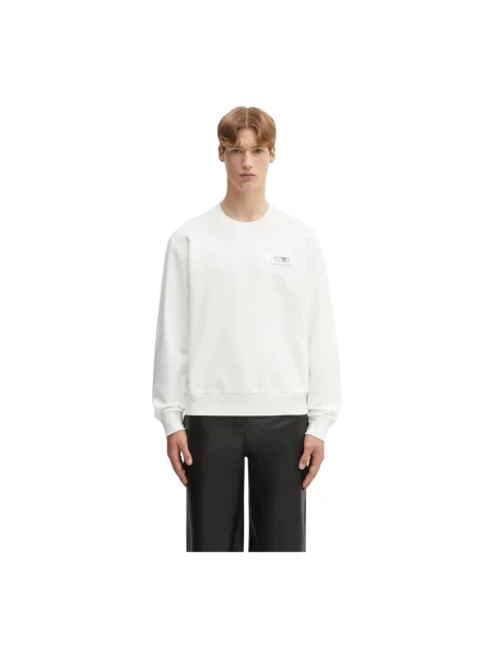 Maison Margiela bluza beżowy z nadrukiem biała