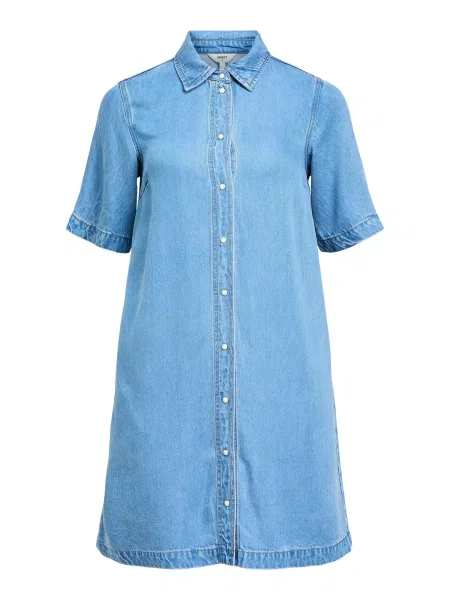 OBJECT Košeľové šaty OBJFRAME denim modrá