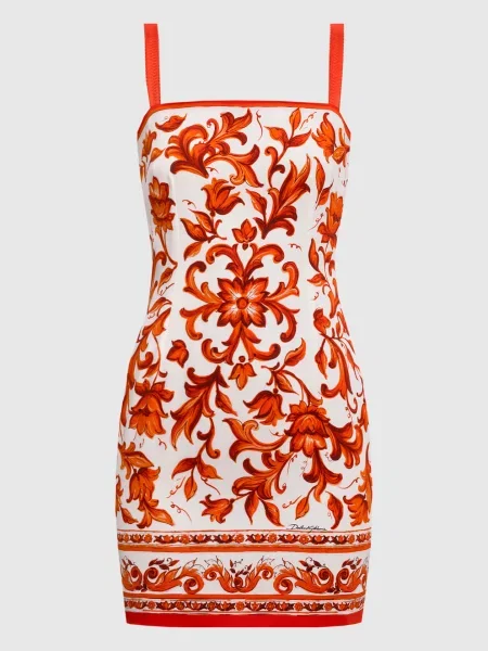 Платье мини Dolce&gabbana с принтом белое