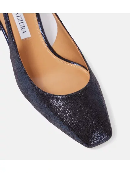 Pantofi cu toc Aquazzura cu funde slingback albastru