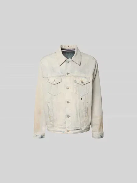 Kurtka jeansowa z wykładanym kołnierzem Mm6 Maison Margiela biała