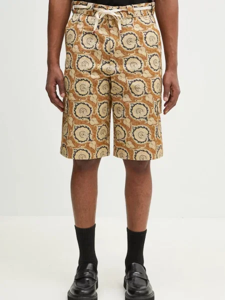 Къс панталон Drôle de Monsieur Le Short Workwear Paisley оранжево