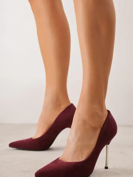 Pantofi stiletto cu oglindă Spara Bordo