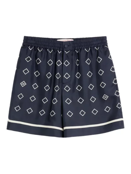 Bermuda kratke hlače Valentino Garavani s printom keper plava