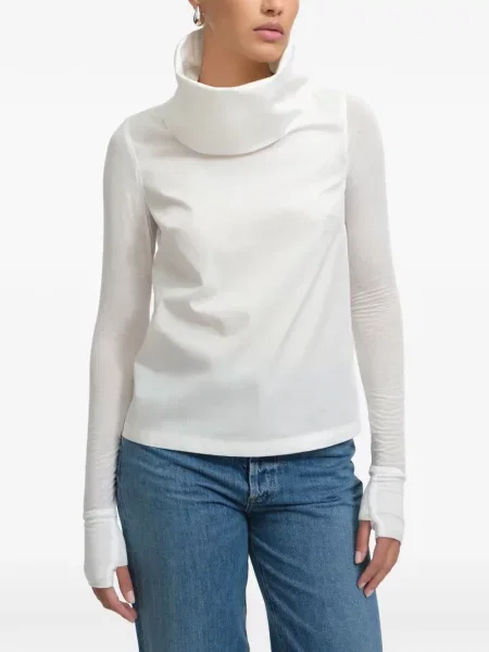 Gulerat top Marcella alb