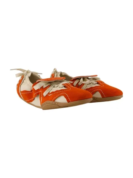 Sneakersy Acne Studios sznurowane zamszowe pomarańczowe