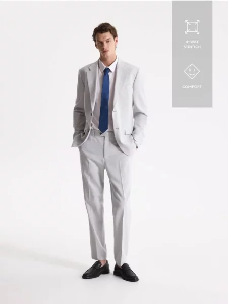 Reserved Pantaloni de costum la dungă deschis gri