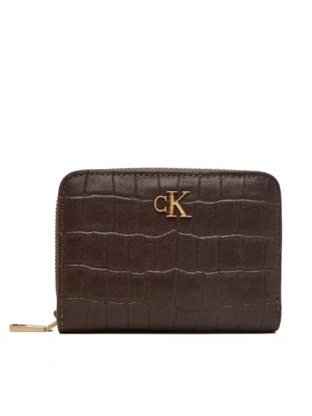 Calvin Klein Pénztárca Ck Croc Medium Flap Zip Around barna
