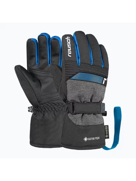 Mănuși de schi pentru copii Reusch Rocket GORE-TEX black/black melange/brilliant blue negru